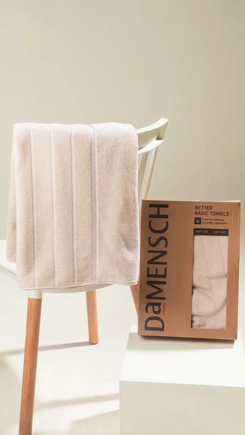 Better-Basic Bath Towels- Pack Of 2 (Serene Beige, Midday Maroon)