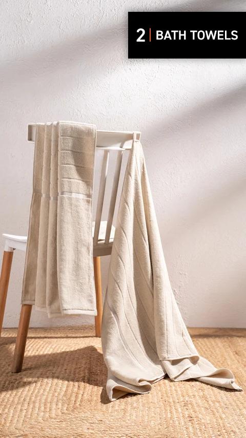 Better-Basic Bath Towels- Pack Of 2 (Serene Beige)