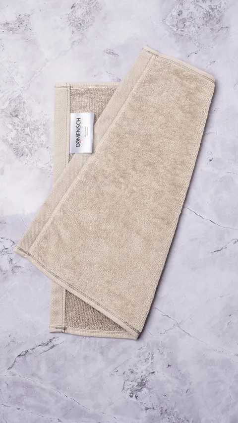 Better-Basic Face Towels- Midday Maroon, Serene Beige