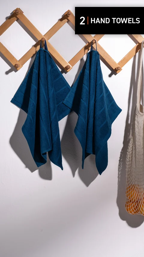 Better-Basic Hand Towels- Pack Of 2 (Nightfall Blue)