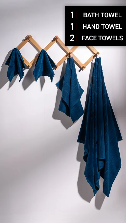 Better-Basic Towels- Pack Of 4 (Nightfall Blue)