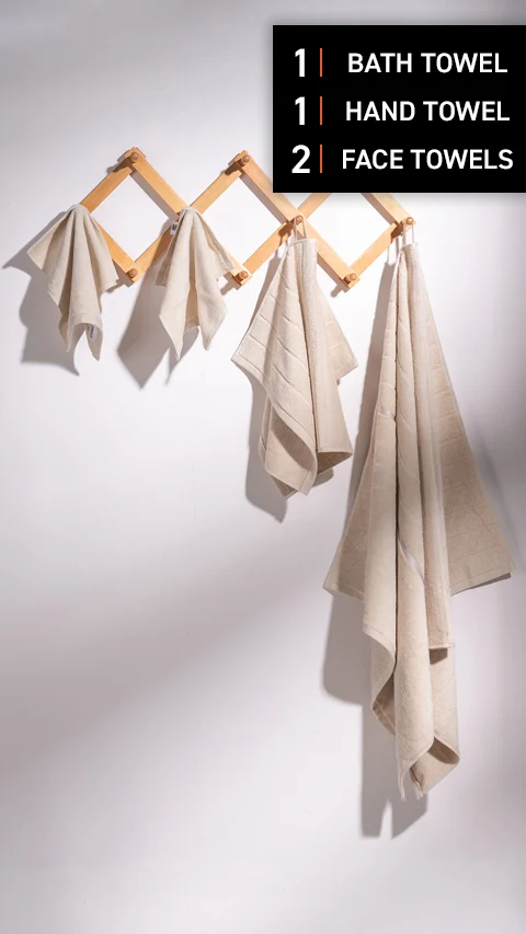 Better-Basic Towels- Pack Of 4 (Serene Beige)