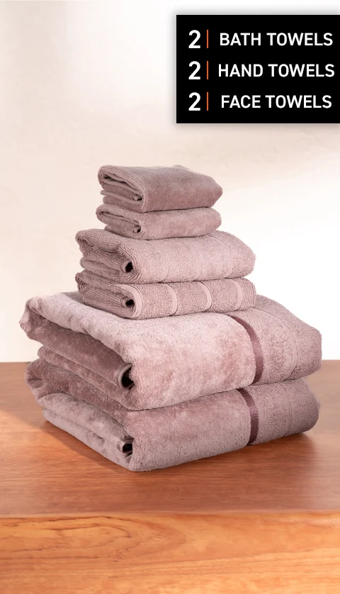 Better-Basic Towels- Pack Of 6 (Dusty Pink)