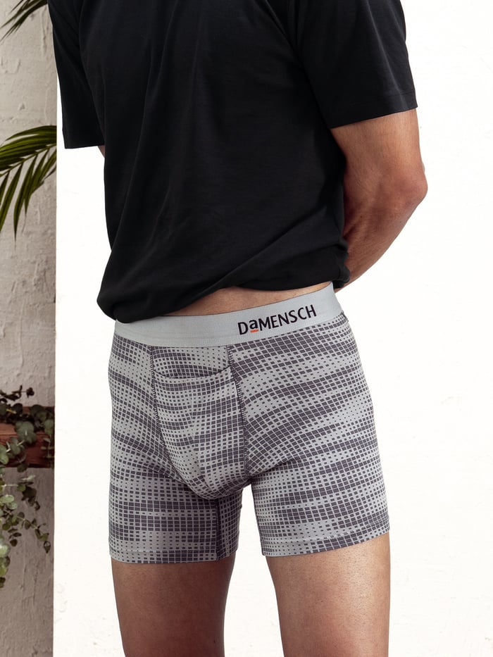 Deo-Soft Boxer Briefs Dashed Silver