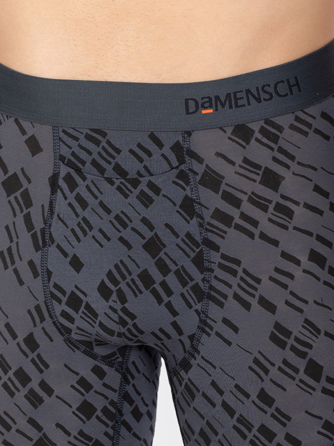 Deo-Soft Supima Boxer Briefs Core Print Basic Hybrid Grey