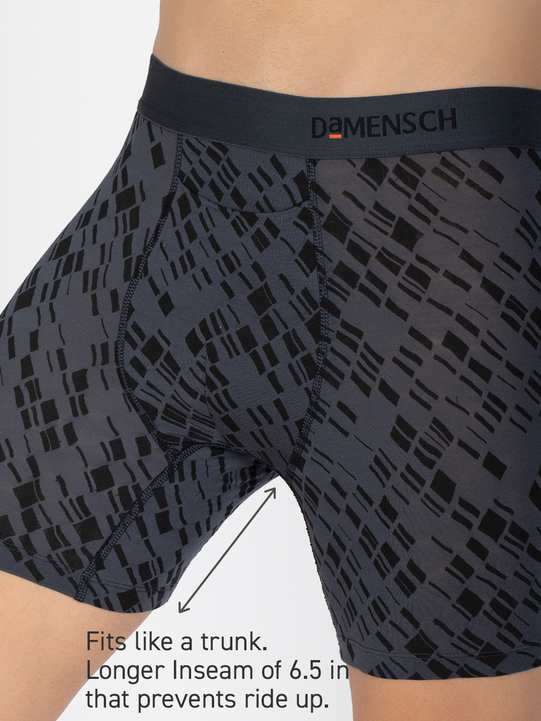Deo-Soft Supima Boxer Briefs Core Print Basic Hybrid Grey