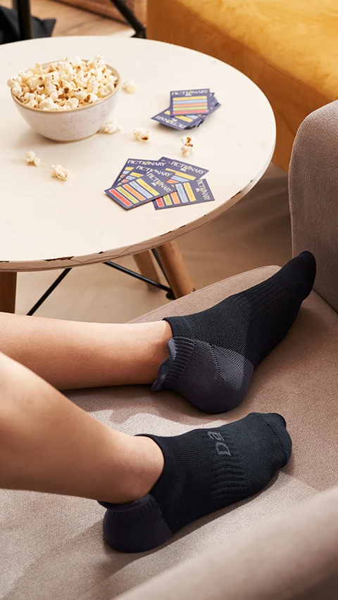 Aloe-Soft Below Ankle Socks (Non-Terry) Kick Black