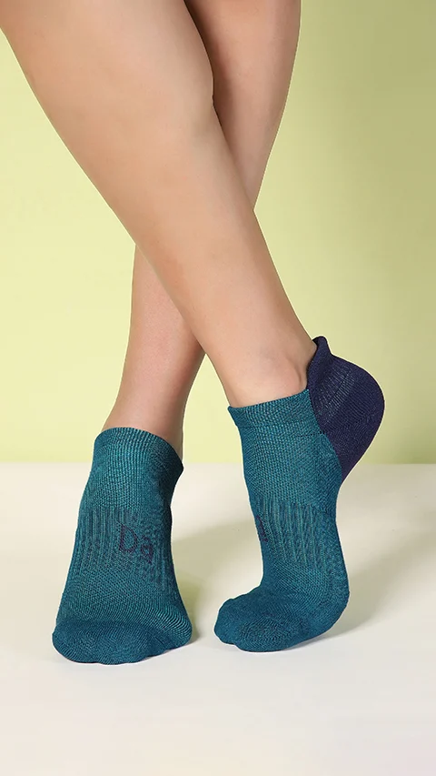 Aloe-Soft Below Ankle Socks (Terry) Spruced Blue