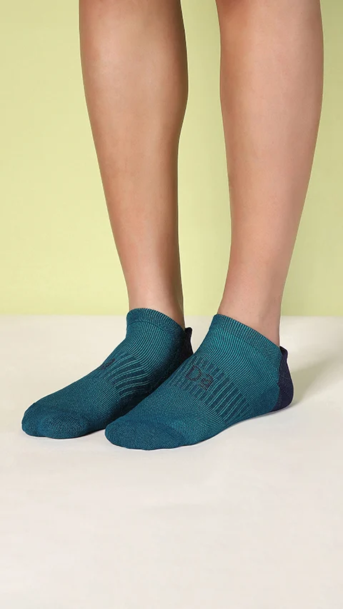 Aloe-Soft Below Ankle Socks (Terry) Spruced Blue