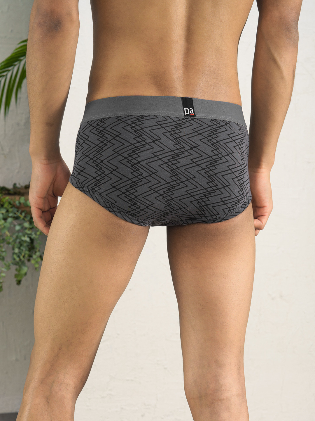 Deo-Soft Briefs Grey Grid
