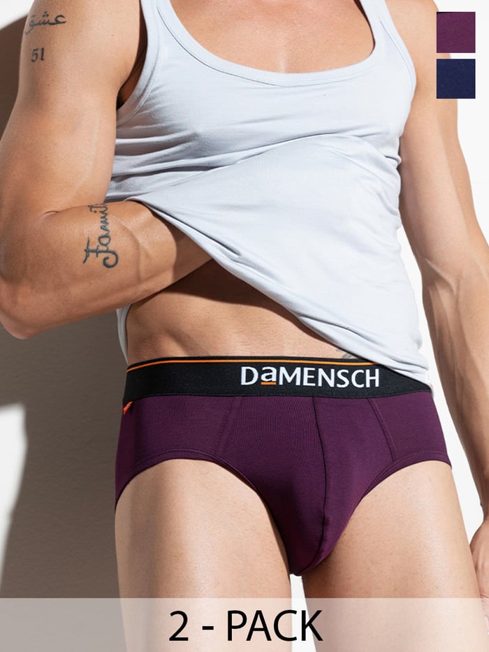 Value Deal Deo-Cotton Briefs- Violet View, New Navy