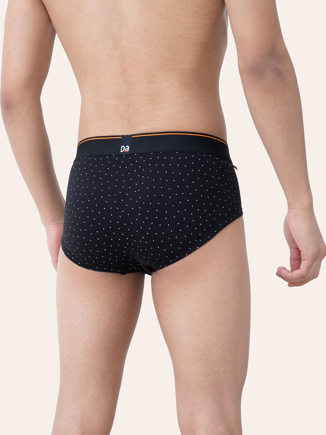 Deo-Cotton Brief- Black Space Dot