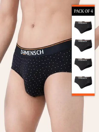 Deo-Cotton Brief Black Space dot