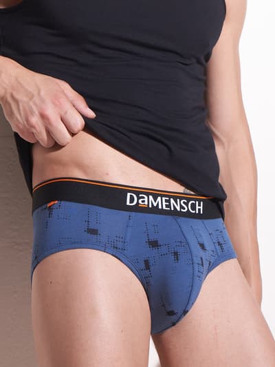 Deo-Cotton Brief- Navy Pixels
