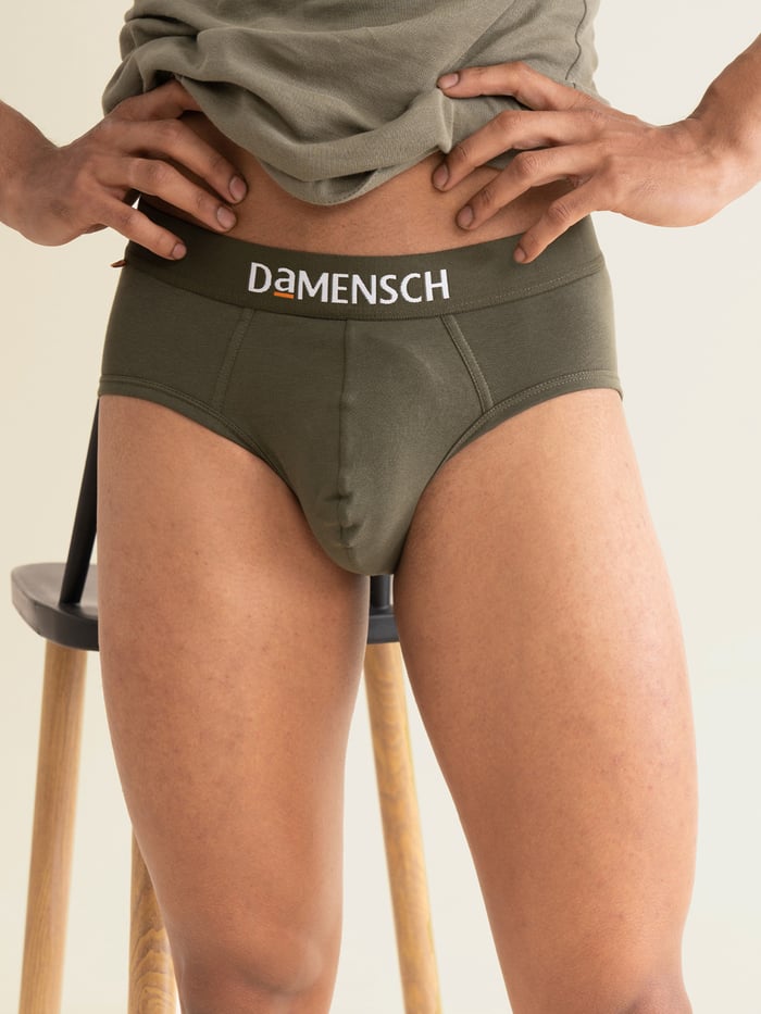 Deo-Cotton Brief-  Olive Night
