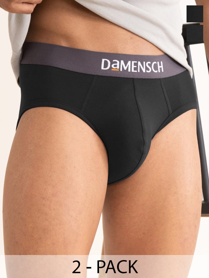 Value Deal Deo-Cotton Briefs- Hazy Black, Ivy Black
