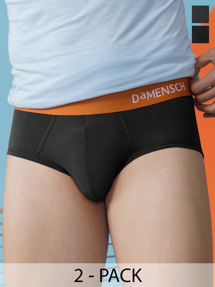 Value-Deal Deo-Soft Briefs- Flame Black, Moss Black