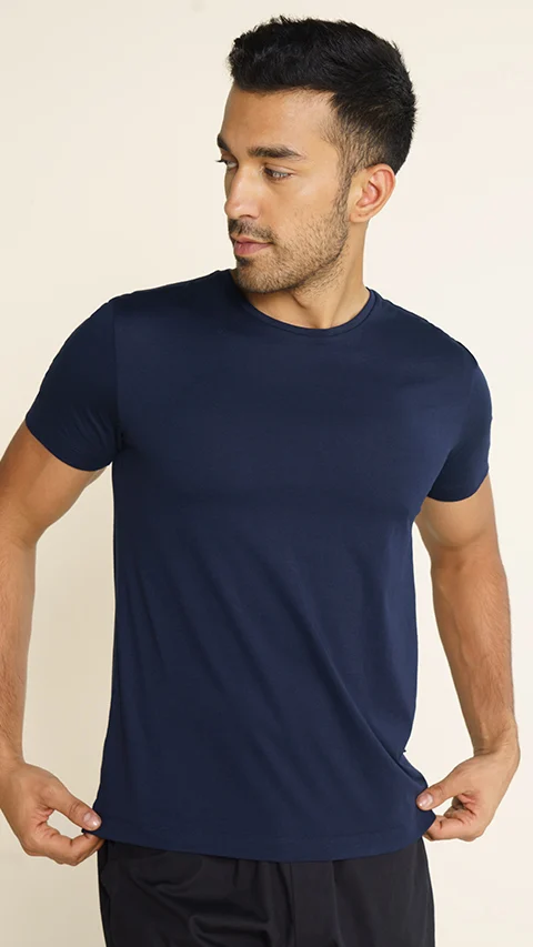 Breeeze Ultra-Light Solid T-Shirt Deep Navy