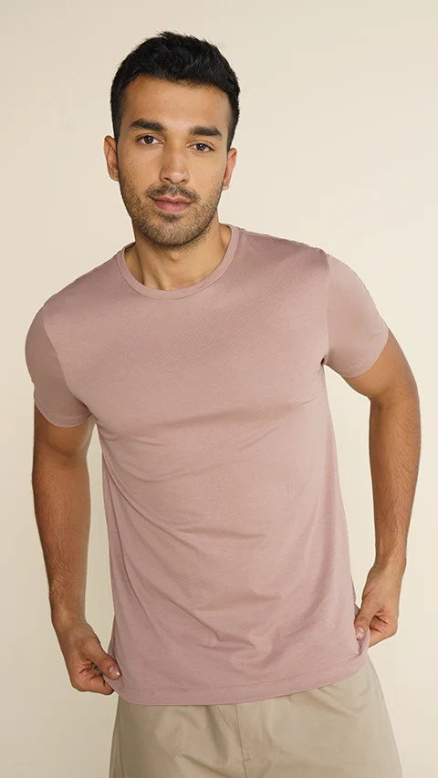 Breeeze Ultra-Light Solid T-Shirt Soft Pink