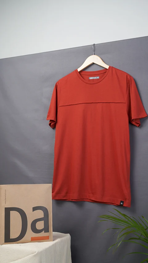 Breeeze Ultra-Light Solid T-Shirt Ochre Red