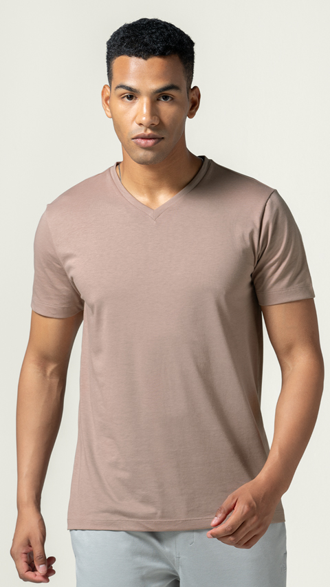 Damensch Breeeze Ultra-Light V-Neck T-Shirt Dusty Mauve