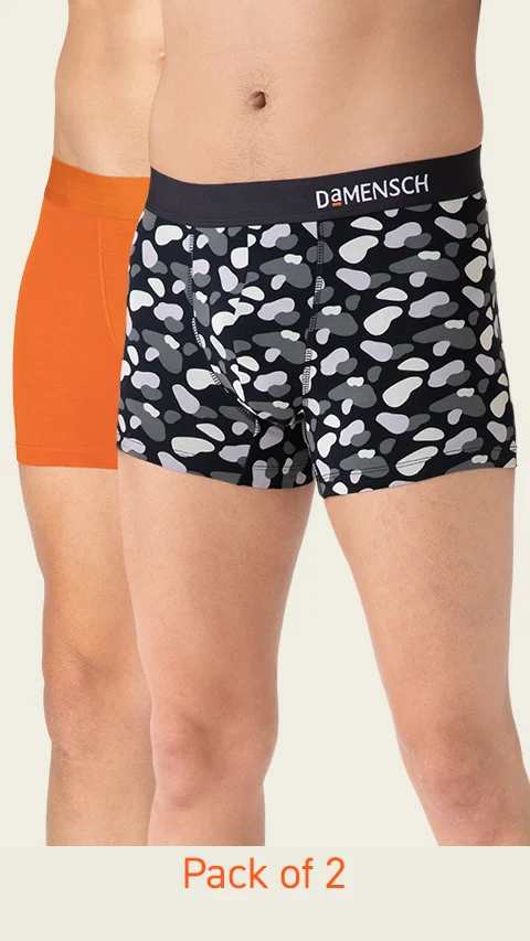 Value-Deal Deo-Soft Trunks Breezy Black, Gold Flame