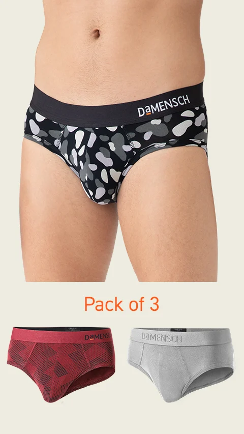 Value-Deal Deo-Soft Briefs Breezy Black, Qube Maroon, Space Grey