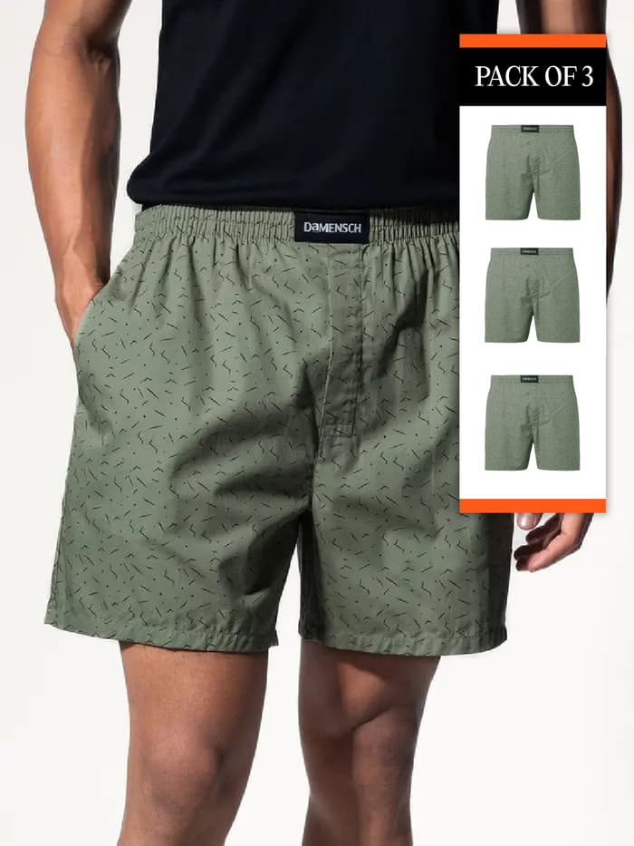 Breeze Ultra-Light Solid Boxer Shorts Dot Green