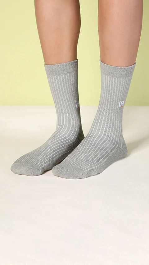 Aloe-Soft Calf Length Socks (Terry) Shy Grey