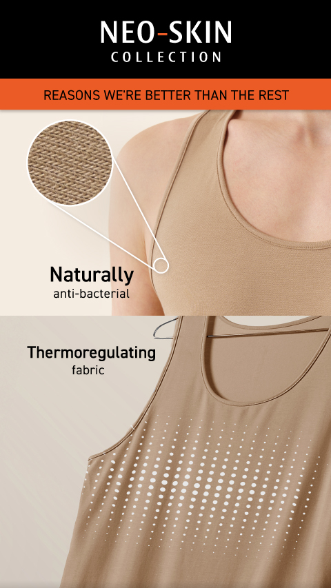Damensch Neo-Skin Bamboo Vest Round Neck Dusty Olive | damensch