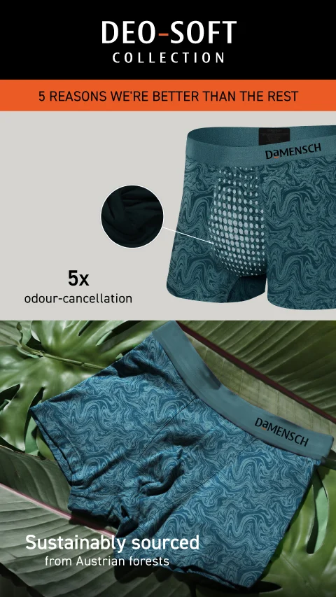 Deo-Soft Supima Trunk Core Print Basic Hybrid Grey