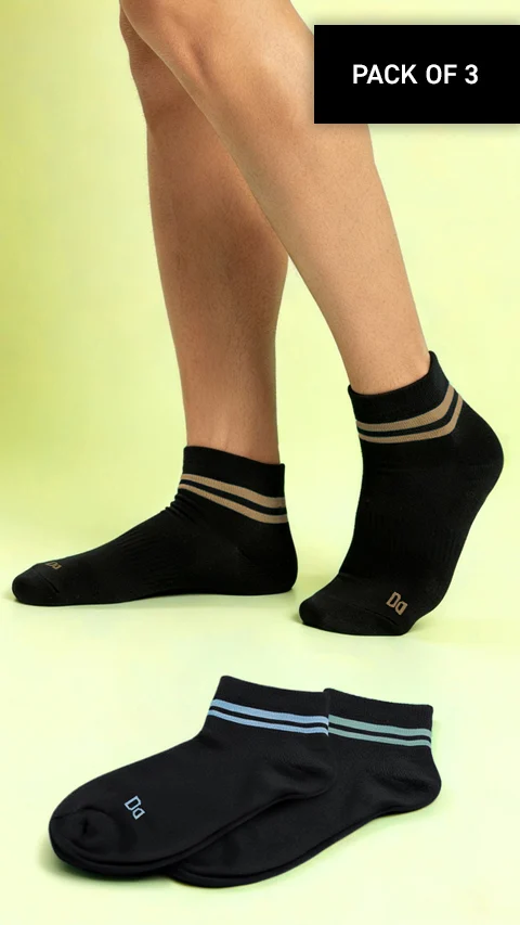 Bamboo Socks Above Ankle Sail Black, Path Black, Snake Black