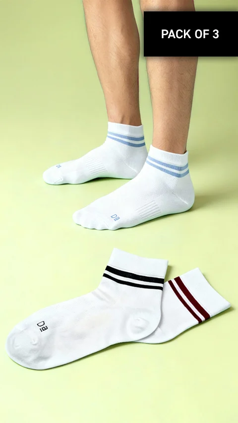 Aloe-Socks Above Ankle Socks Strike White, Accent White, Sail White