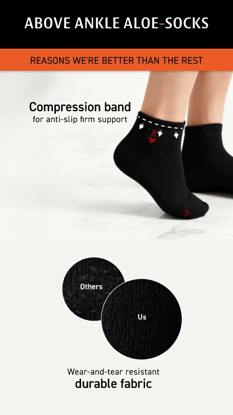 Aloe-Socks Above Ankle Socks Sail Black, Snake Black, Path Black