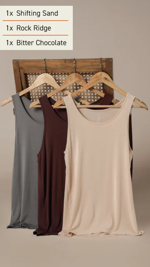 Long Weekender Bamboo Vests Box-A (Pack of 3)