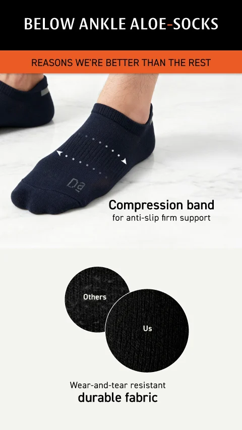 Aloe-Soft Below Ankle Socks Blade Black, Silver Grey, Silver Blue