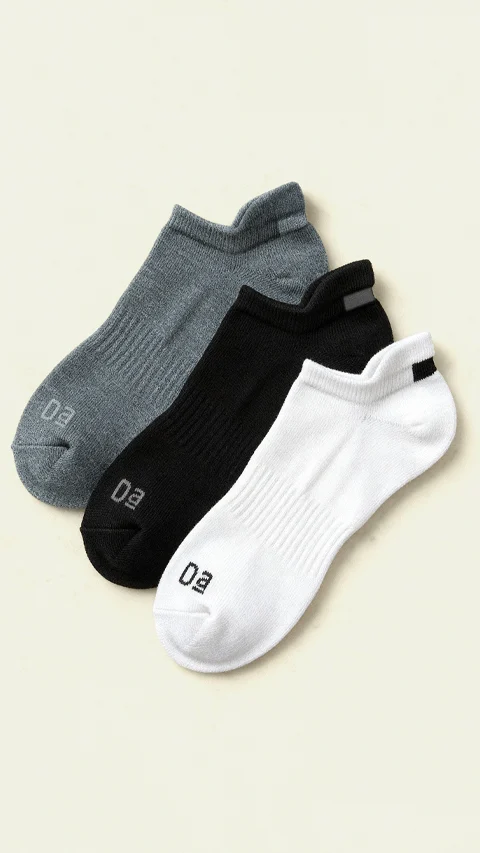 Aloe-Soft Below Ankle Socks Strike White, Silver Grey, Blade Black