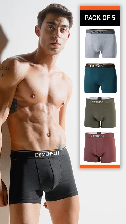 Deo-Cotton Trunks Black Knight, Salt Gray, Teal Trust, Olive Night, Rabbit