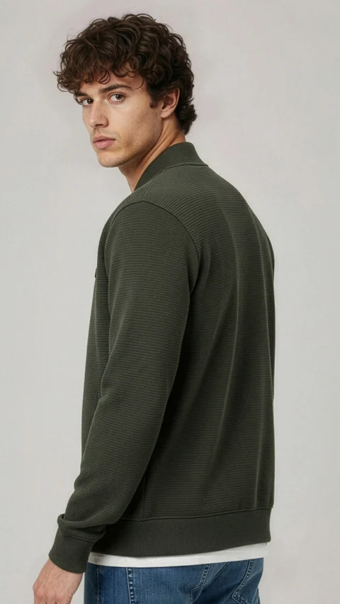 ReNEWd Ottoman Bomber Jacket Jungle Green