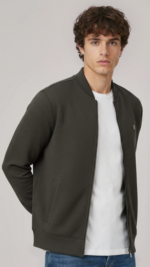 ReNEWd Ottoman Bomber Jacket Jungle Green