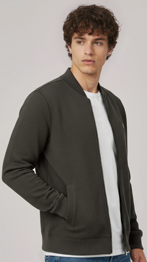 ReNEWd Ottoman Bomber Jacket Jungle Green