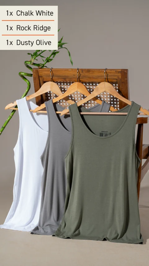 Long Weekender Bamboo Vests Box-B (Pack of 3)