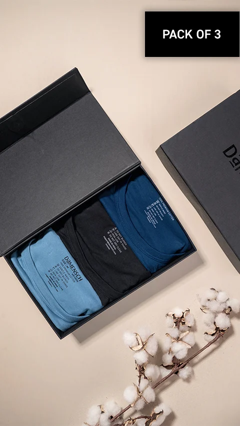 Long Weekender Cotton Vests Box-D (Pack of 3)