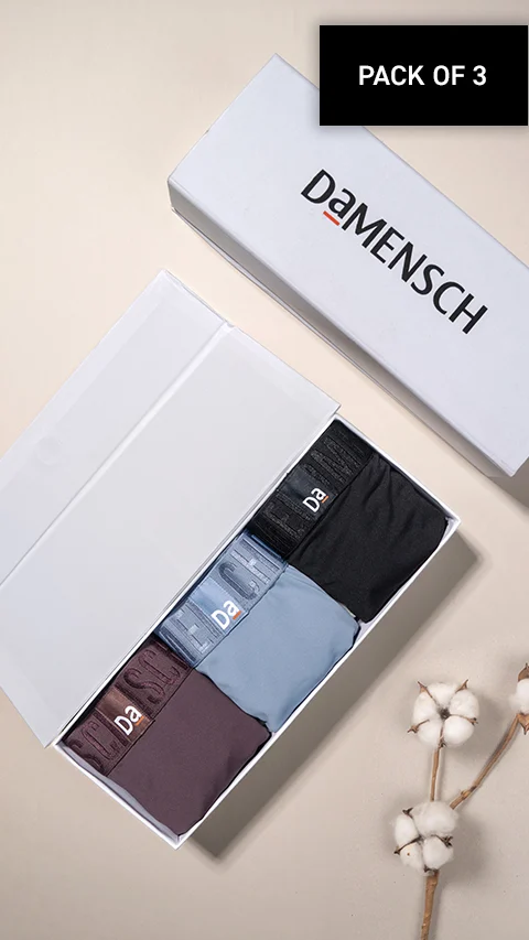 Premium Solid Brief Virtual Pack of 3 White, Agate Blue, Sapphire Purple, Opal Black XL