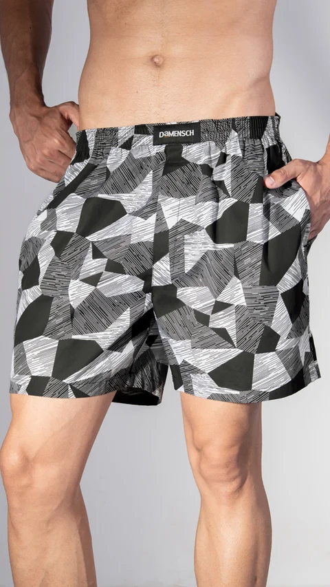 BREEEZE Ultra-light Boxer Shorts Black Puzzle