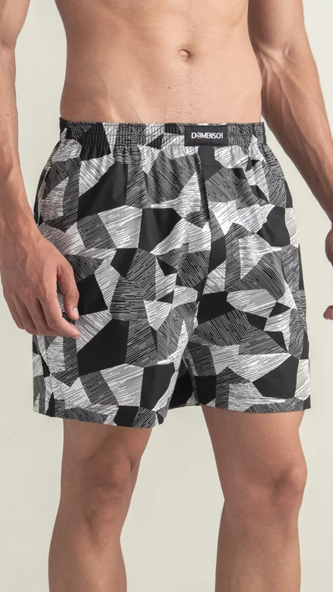 BREEEZE Ultra-light Boxer Shorts Black Puzzle