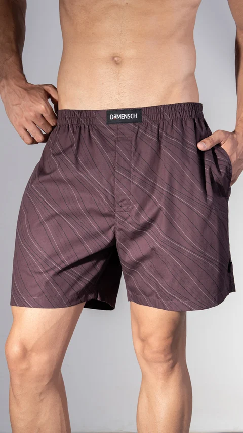 BREEEZE Ultra-light Boxer Shorts Plum Waves