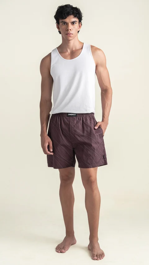 BREEEZE Ultra-light Boxer Shorts Plum Waves