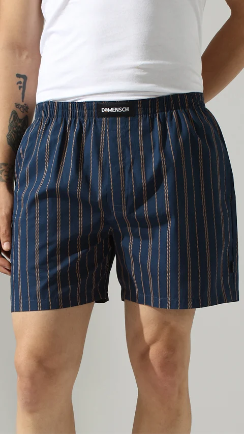 BREEEZE Ultra-light Boxer Shorts Striped Blue