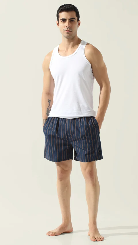 BREEEZE Ultra-light Boxer Shorts Striped Blue